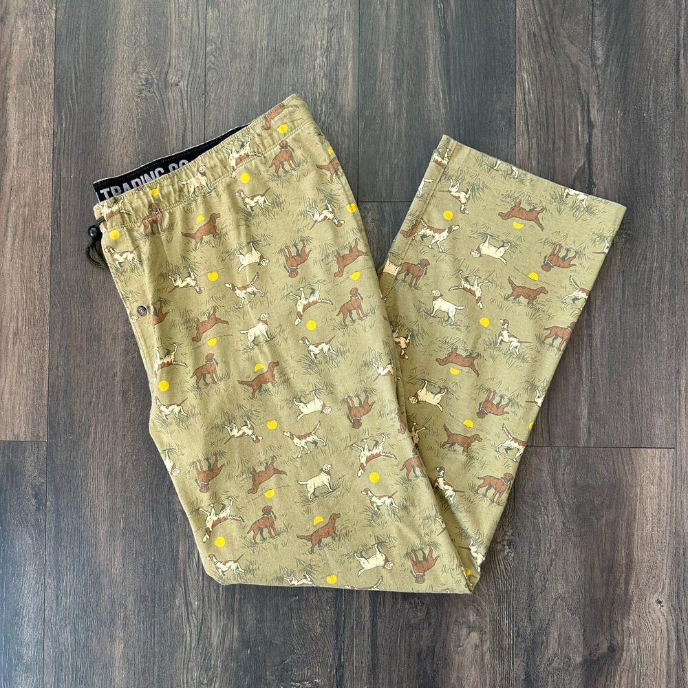 NWOT Duluth Trading Co Hunting Dog Print Pajama Pants PJs Green Men's Size 3XL